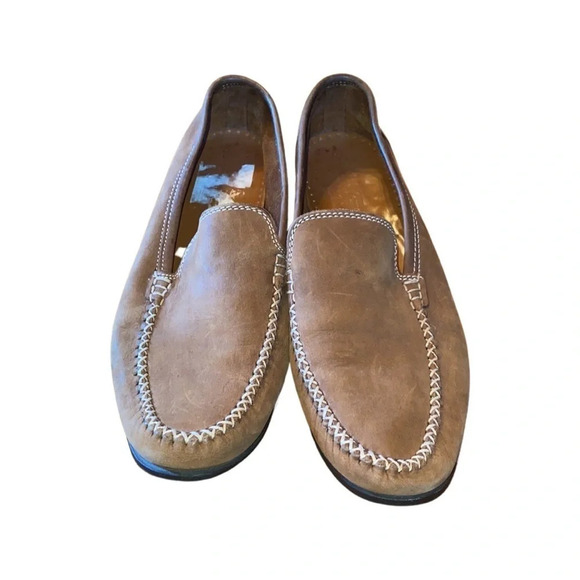 Salvatore Ferragamo Brown Leather Suede Loafers Size 8.5 AA - Picture 6 of 7